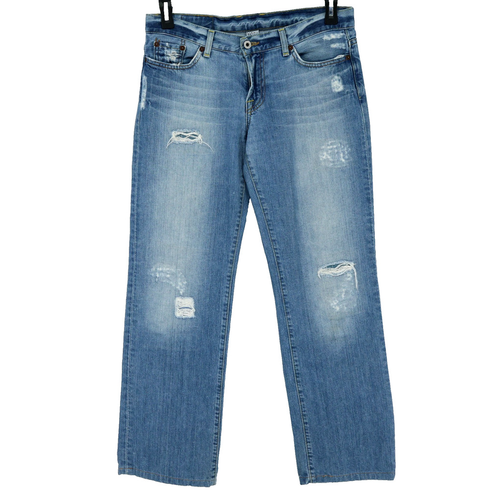 Lucky Brand Jeans Womens 6 Waist 28 Blue Boyfriend Jean Straight Leg Distressed